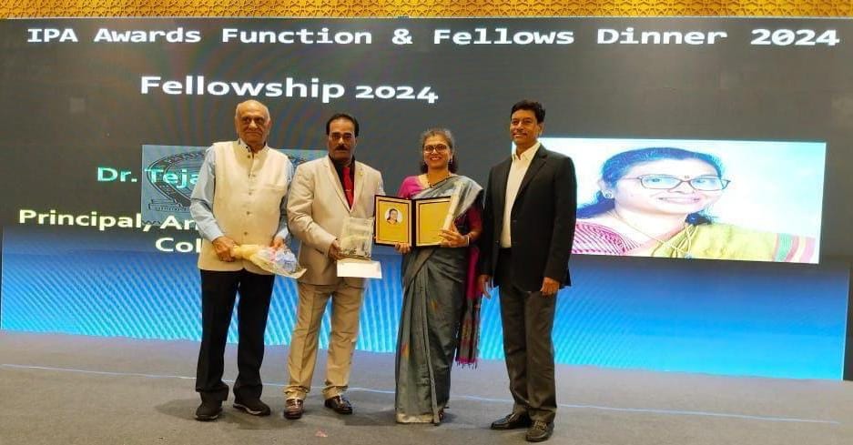 Dr.Tejal Gandhi is the first female has been conferred prestigious IPA fellowship award 2024 at 73rd Pharmaceutical congress.